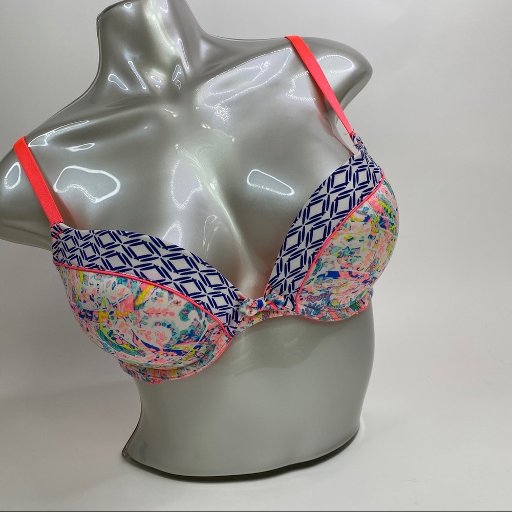 Very Sexy Push Up Bra Multicolored Print 32DD Tropical Bra